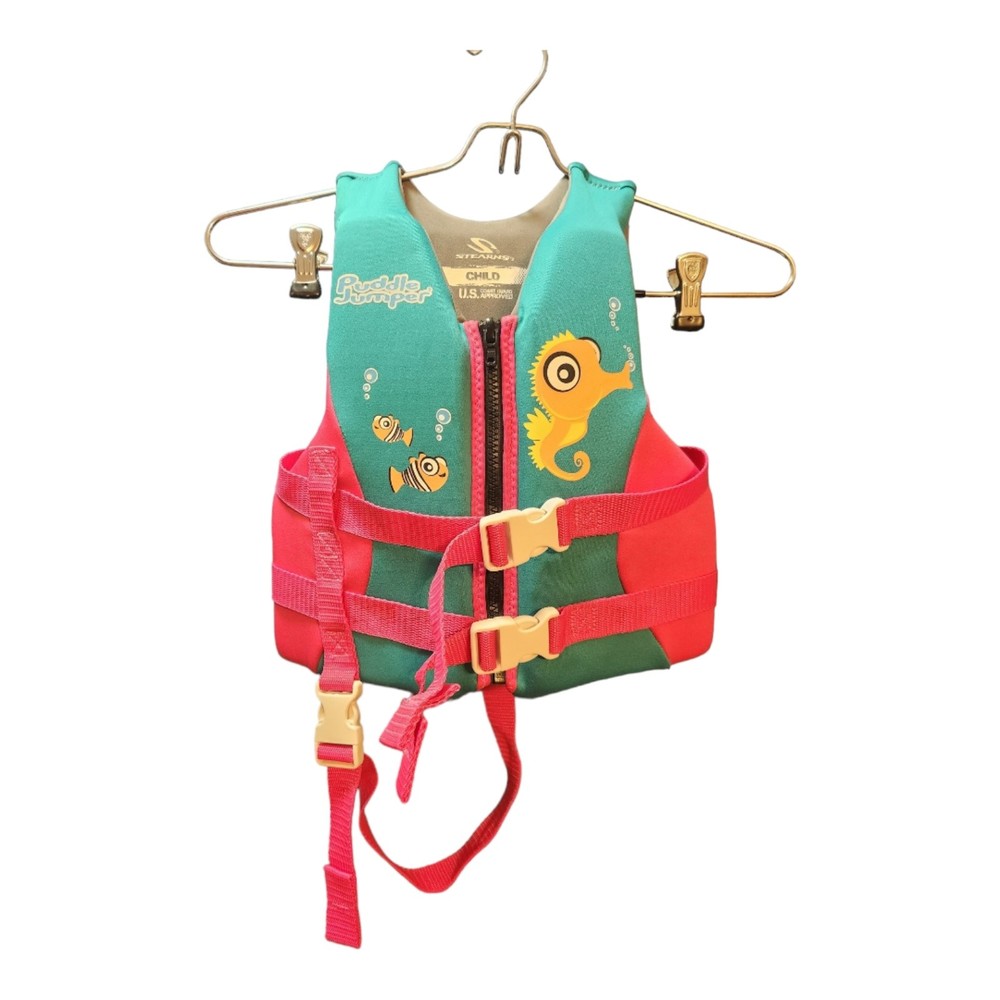 Stern's Life Safety Ski Vest Child's 30-50lbs Puddle Jumper Seahorse Hydroprene